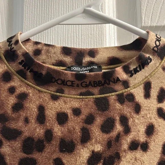 SKIMS DOLCE & GABBANA Leopard Print Long Sleeve Blouse - Picture 2 of 6